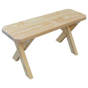 A & L Furniture Yellow Pine Crossleg Bench Size 5ft, 6ft, 8ft Picnic Bench 5ft / Unfinished