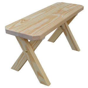 A & L Furniture Yellow Pine Crossleg Bench Size 5ft, 6ft, 8ft Picnic Bench 5ft / Unfinished