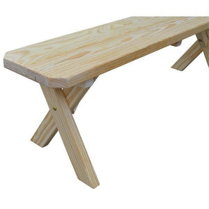 A & L Furniture Yellow Pine Crossleg Bench Size 5ft, 6ft, 8ft Picnic Bench 5ft / Unfinished