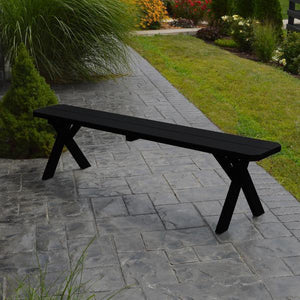 A & L Furniture Yellow Pine Crossleg Bench Size 5ft, 6ft, 8ft Picnic Bench 5ft / Unfinished