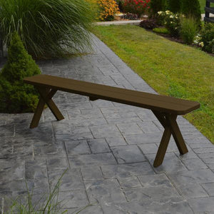A & L Furniture Yellow Pine Crossleg Bench Size 5ft, 6ft, 8ft Picnic Bench 5ft / Unfinished