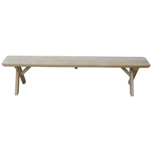 A & L Furniture Yellow Pine Crossleg Bench Size 5ft, 6ft, 8ft Picnic Bench 5ft / Unfinished