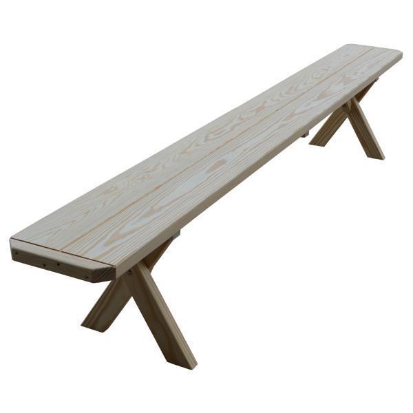 A &amp; L Furniture Yellow Pine Crossleg Bench Size 5ft, 6ft, 8ft Picnic Bench 5ft / Unfinished