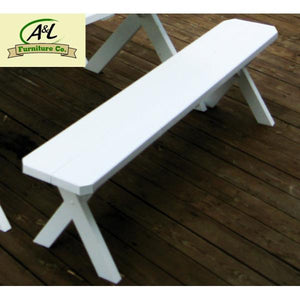 A & L Furniture Yellow Pine Crossleg Bench Size 5ft, 6ft, 8ft Picnic Bench 5ft / Unfinished