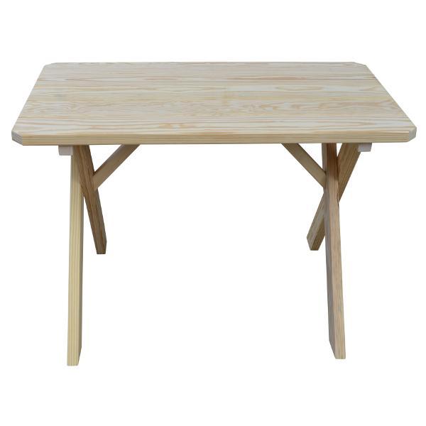 A &amp; L Furniture Yellow Pine Crossleg Table – Size 6ft &amp; 8ft Outdoor Tables 6ft / Unfinished / No