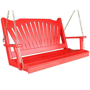 Yellow Pine Fan Back Style Porch Swing - The Charming Bench Company
