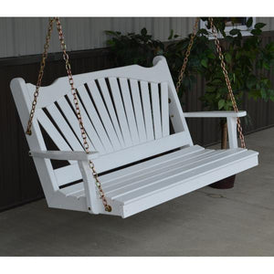 Yellow Pine Fan Back Style Porch Swing - The Charming Bench Company