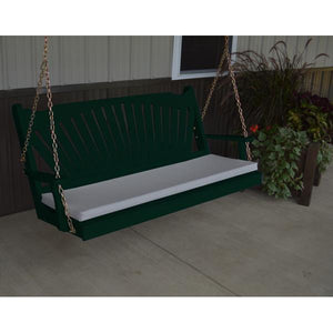 Yellow Pine Fan Back Style Porch Swing - The Charming Bench Company