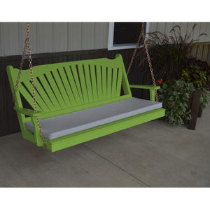 Yellow Pine Fan Back Style Porch Swing - The Charming Bench Company