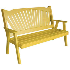 Yellow Pine Fanback Garden Bench - The Charming Bench Company