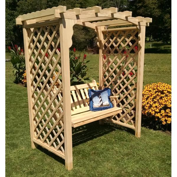 A &amp; L Furniture Yellow Pine Jamesport Arbor &amp; Swing Porch Swings 5ft / Unfinished