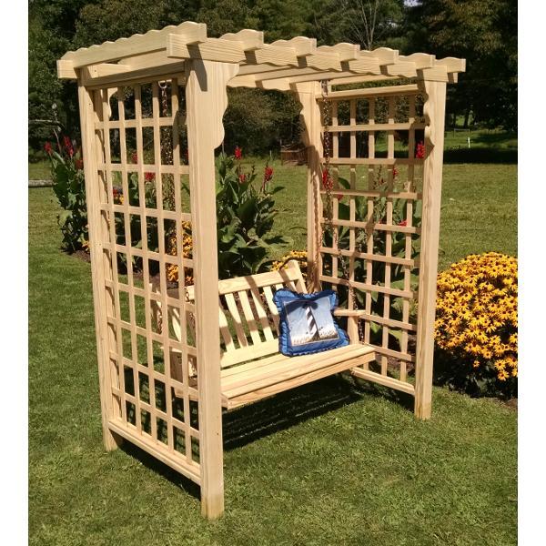 A &amp; L Furniture Yellow Pine Lexington Arbor &amp; Swing Porch Swings 5ft / Unfinished