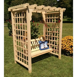 A & L Furniture Yellow Pine Lexington Arbor & Swing Porch Swings 5ft / Unfinished