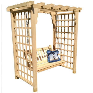 A & L Furniture Yellow Pine Lexington Arbor & Swing Porch Swings 5ft / Unfinished