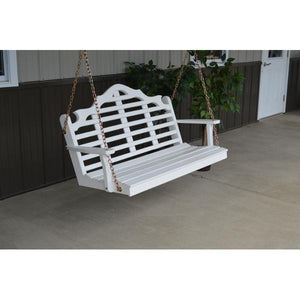 A & L Furniture Yellow Pine Marlboro Swing Swings 4ft / White