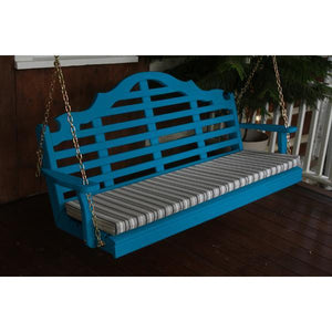 A & L Furniture Yellow Pine Marlboro Swing Swings 5ft / Caribbean Blue