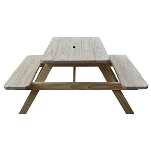 Yellow Pine Picnic Table with Attached Benches - The Charming Bench Company