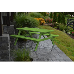 Yellow Pine Picnic Table with Attached Benches - The Charming Bench Company
