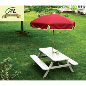 Yellow Pine Picnic Table with Attached Benches - The Charming Bench Company