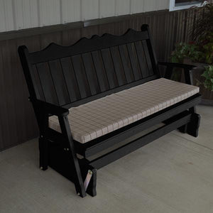 A & L Furniture Yellow Pine Royal English Deluxe Glider Gliders 4ft / Black