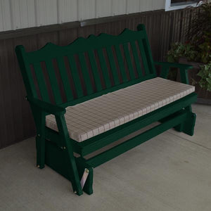 A & L Furniture Yellow Pine Royal English Deluxe Glider Gliders 4ft / Dark Green