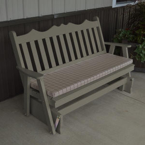 A & L Furniture Yellow Pine Royal English Deluxe Glider Gliders 4ft / Olive Gray