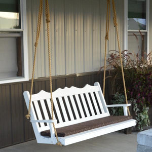 A & L Furniture Yellow Pine Royal English Garden Swing Swings 4ft / Unfinished