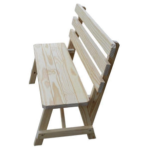 Yellow Pine Traditional Backed Bench - The Charming Bench Company