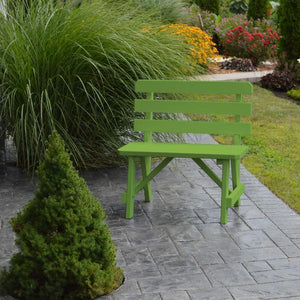 A & L Furniture Yellow Pine Traditional Backed Bench Size 5ft, 6ft, 8ft Garden Benches 5ft / Unfinished