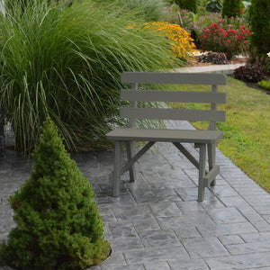 A & L Furniture Yellow Pine Traditional Backed Bench Size 5ft, 6ft, 8ft Garden Benches 5ft / Unfinished