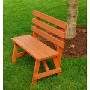 A & L Furniture Yellow Pine Traditional Backed Bench Size 5ft, 6ft, 8ft Garden Benches 5ft / Unfinished