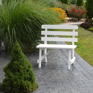 A & L Furniture Yellow Pine Traditional Backed Bench Size 5ft, 6ft, 8ft Garden Benches 5ft / Unfinished