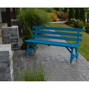 A & L Furniture Yellow Pine Traditional Backed Bench Size 5ft, 6ft, 8ft Garden Benches 5ft / Unfinished