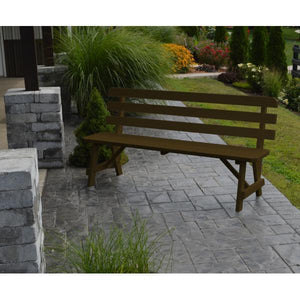 A & L Furniture Yellow Pine Traditional Backed Bench Size 5ft, 6ft, 8ft Garden Benches 5ft / Unfinished