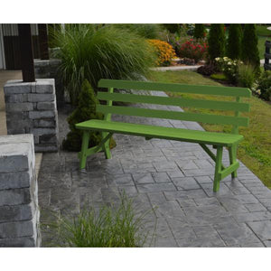 A & L Furniture Yellow Pine Traditional Backed Bench Size 5ft, 6ft, 8ft Garden Benches 5ft / Unfinished