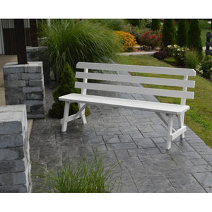 A & L Furniture Yellow Pine Traditional Backed Bench Size 5ft, 6ft, 8ft Garden Benches 5ft / Unfinished