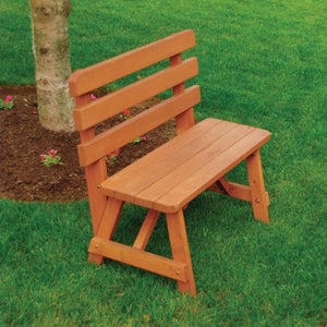 A & L Furniture Yellow Pine Traditional Backed Bench Size 5ft, 6ft, 8ft Garden Benches 5ft / Unfinished