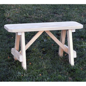 A & L Furniture Yellow Pine Traditional Bench Picnic Bench 2ft / Unfinished