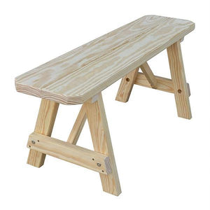 A & L Furniture Yellow Pine Traditional Bench Picnic Bench 2ft / Unfinished
