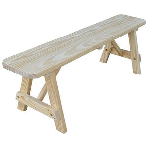 A & L Furniture Yellow Pine Traditional Bench Picnic Bench 2ft / Unfinished