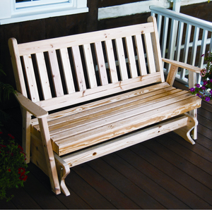 Yellow Pine Traditional English Style Glider - The Charming Bench Company
