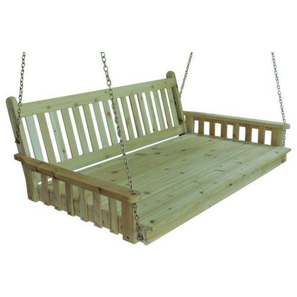 A &amp; L Furniture Yellow Pine Traditional English Swing Bed Swing Beds 4ft / Unfinished / No
