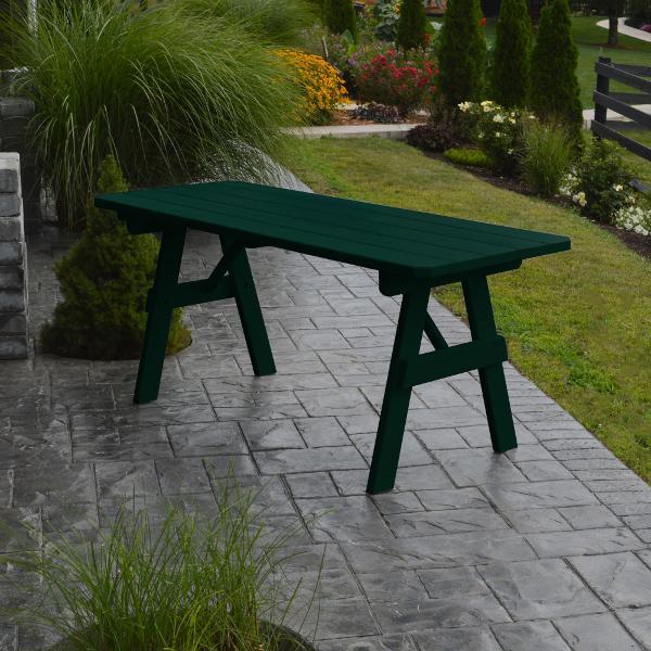 A &amp; L Furniture Yellow Pine Traditional Table Only – Size 4ft and 5ft Table 4ft / Dark Green / No