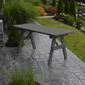 A & L Furniture Yellow Pine Traditional Table Only – Size 6ft and 8ft Table 6ft / Olive Gray / No