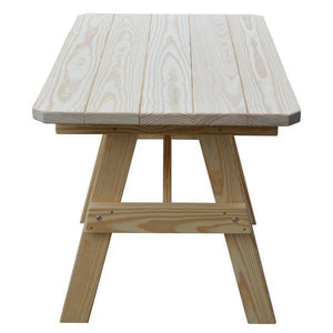 A & L Furniture Yellow Pine Traditional Table Only – Size 6ft and 8ft Table 6ft / Unfinished / No