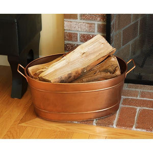 Achla Designs Oval Copper Plated Galvanized Tub Oval Copper Tub