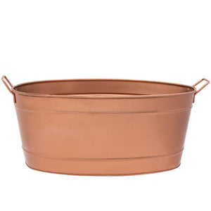Achla Designs Oval Copper Plated Galvanized Tub Oval Copper Tub