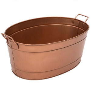 Achla Designs Oval Copper Plated Galvanized Tub Oval Copper Tub