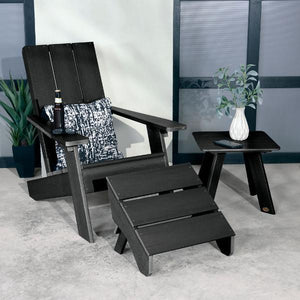 Adirondack 1 Barcelona Modern Chair With 1 Barcelona Modern Side Table & 1 Folding Ottoman Conversation Set