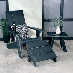 Adirondack 1 Barcelona Modern Chair With 1 Barcelona Modern Side Table & 1 Folding Ottoman Conversation Set